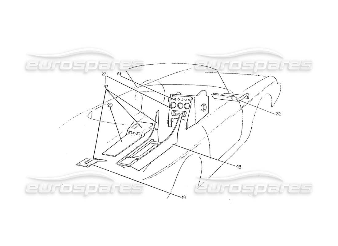 ferrari 275 (pininfarina coachwork) cabinetmaking group parts diagram