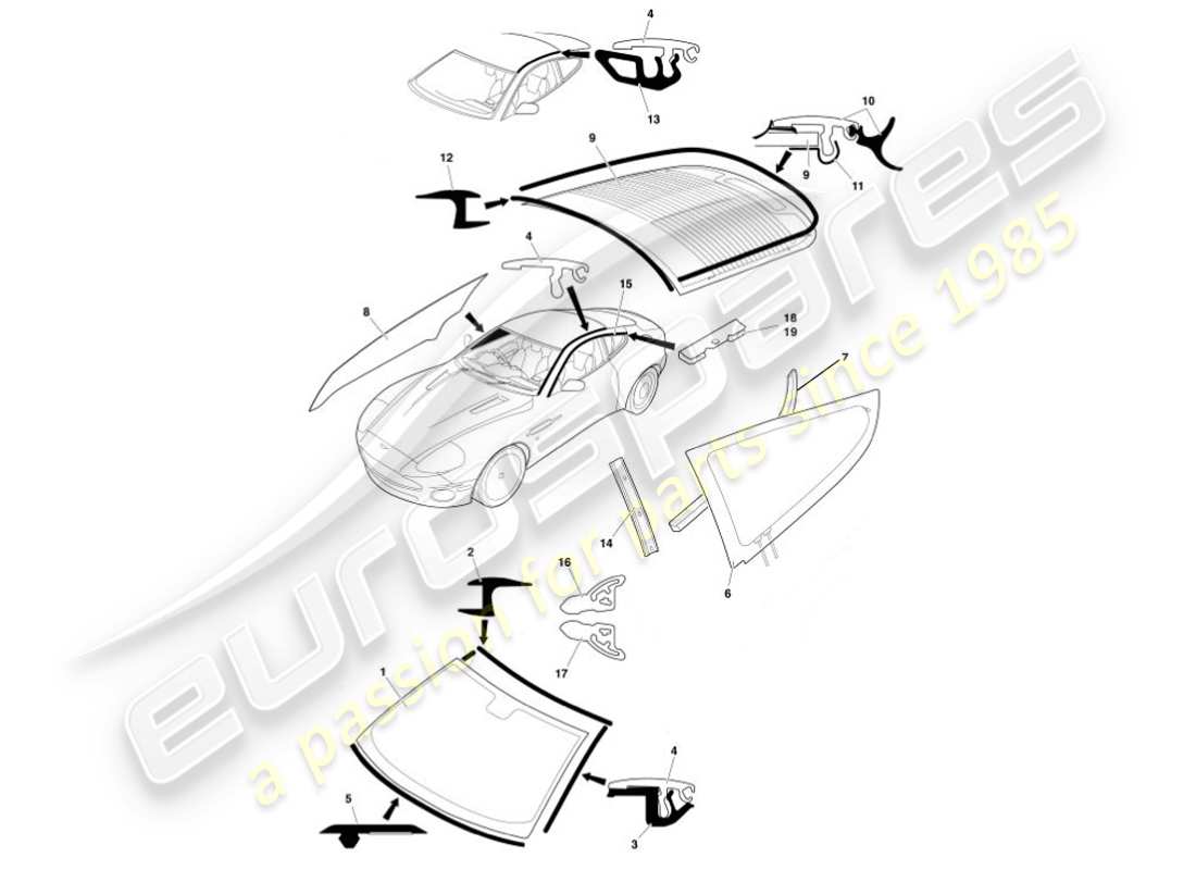 a part diagram from the aston martin vanquish parts catalogue