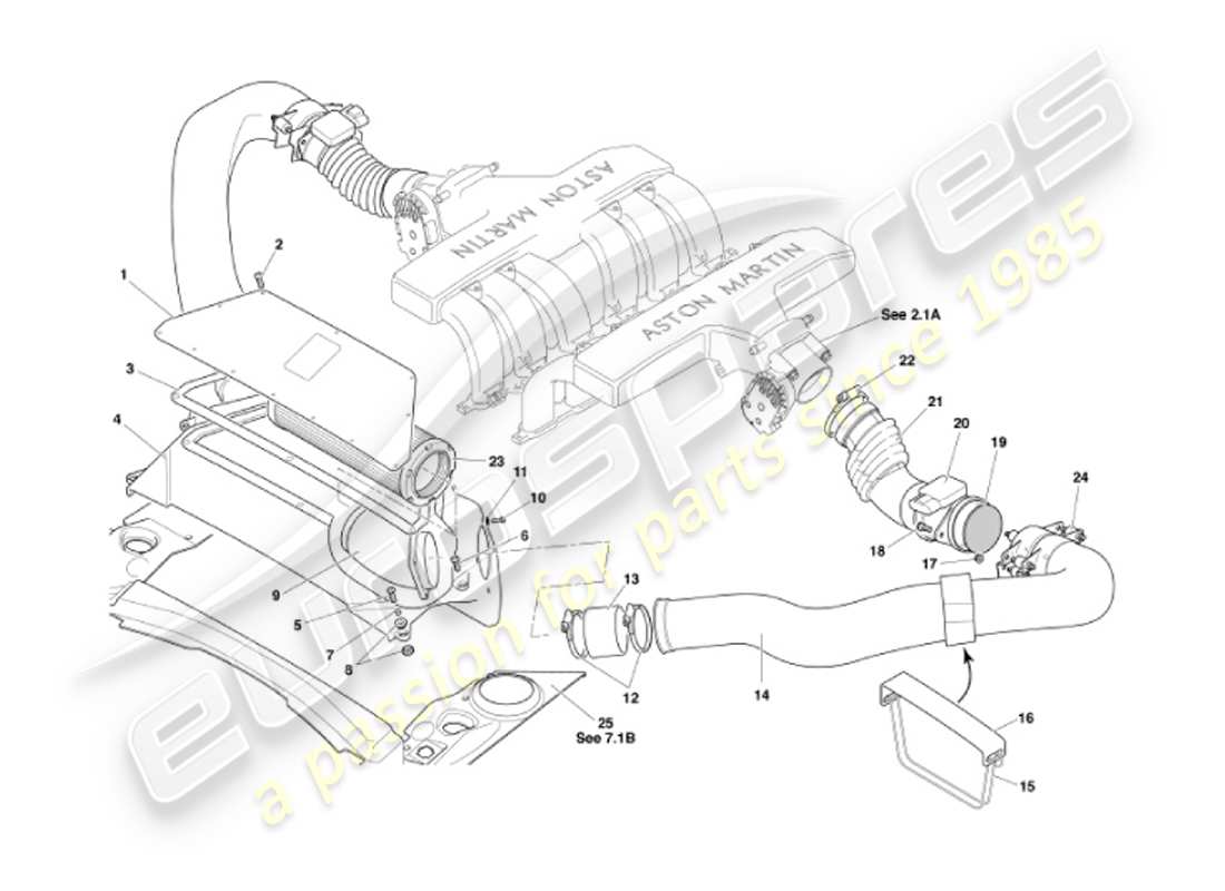 a part diagram from the aston martin vanquish (2002) parts catalogue