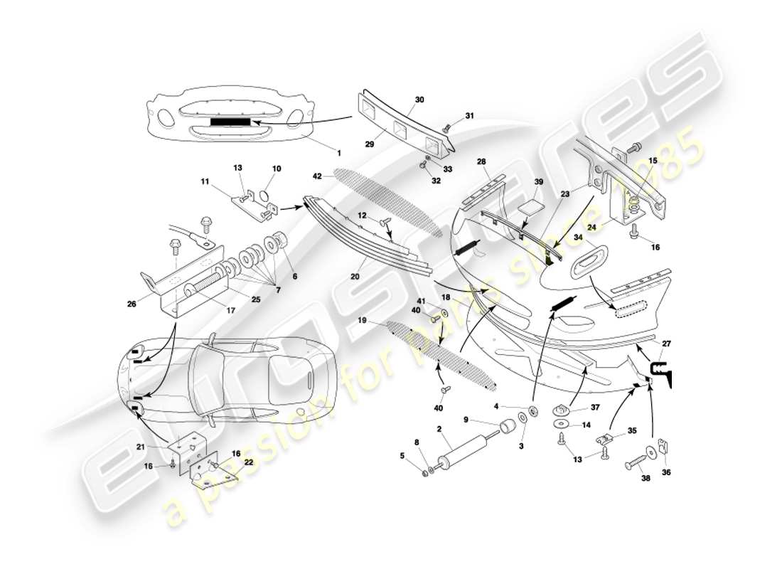 a part diagram from the aston martin db7 vantage (2004) parts catalogue