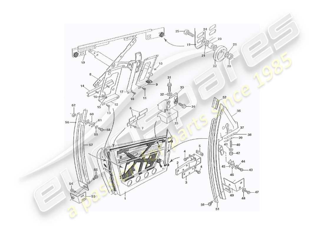 aston martin v8 virage (1999) doors, volante part diagram