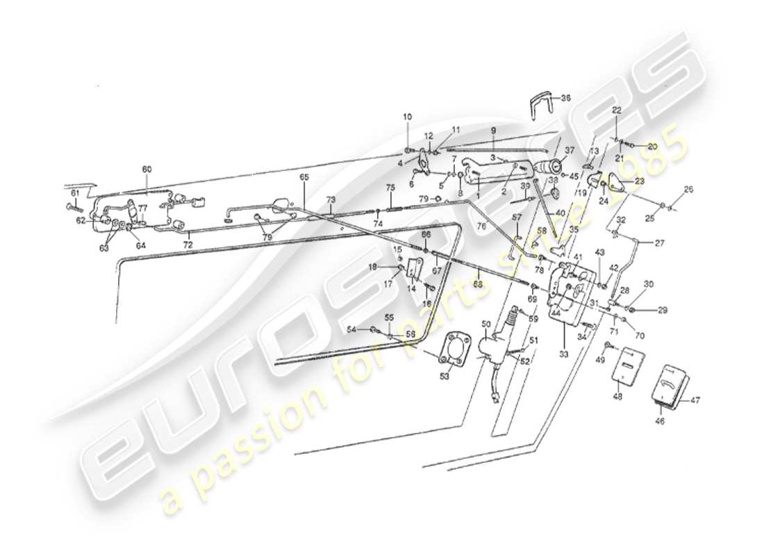 aston martin v8 virage (1999) door locking part diagram