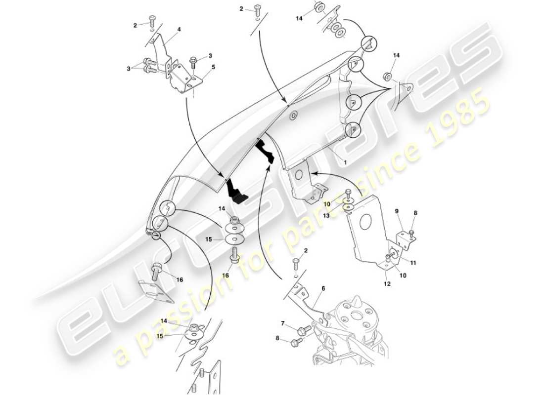 aston martin vanquish (2001) front wings part diagram