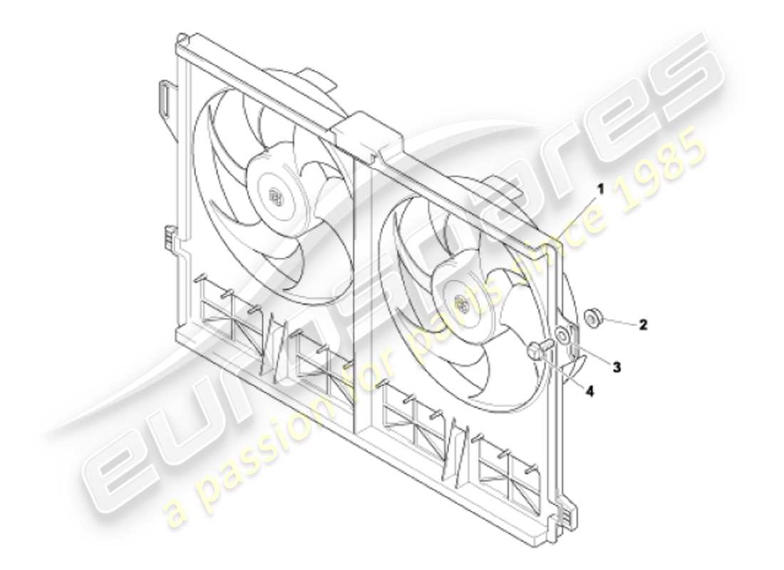 aston martin vanquish (2001) cooling fan cowling part diagram