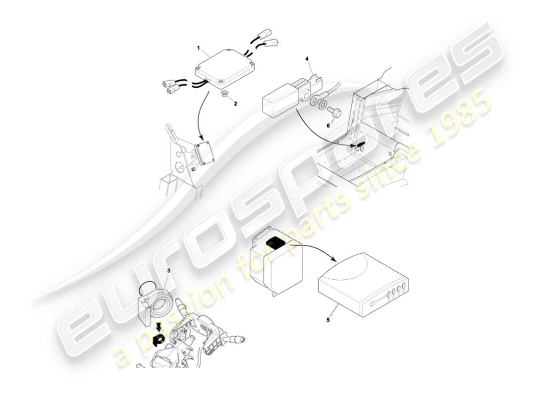 aston martin vanquish (2003) electronic control modules part diagram