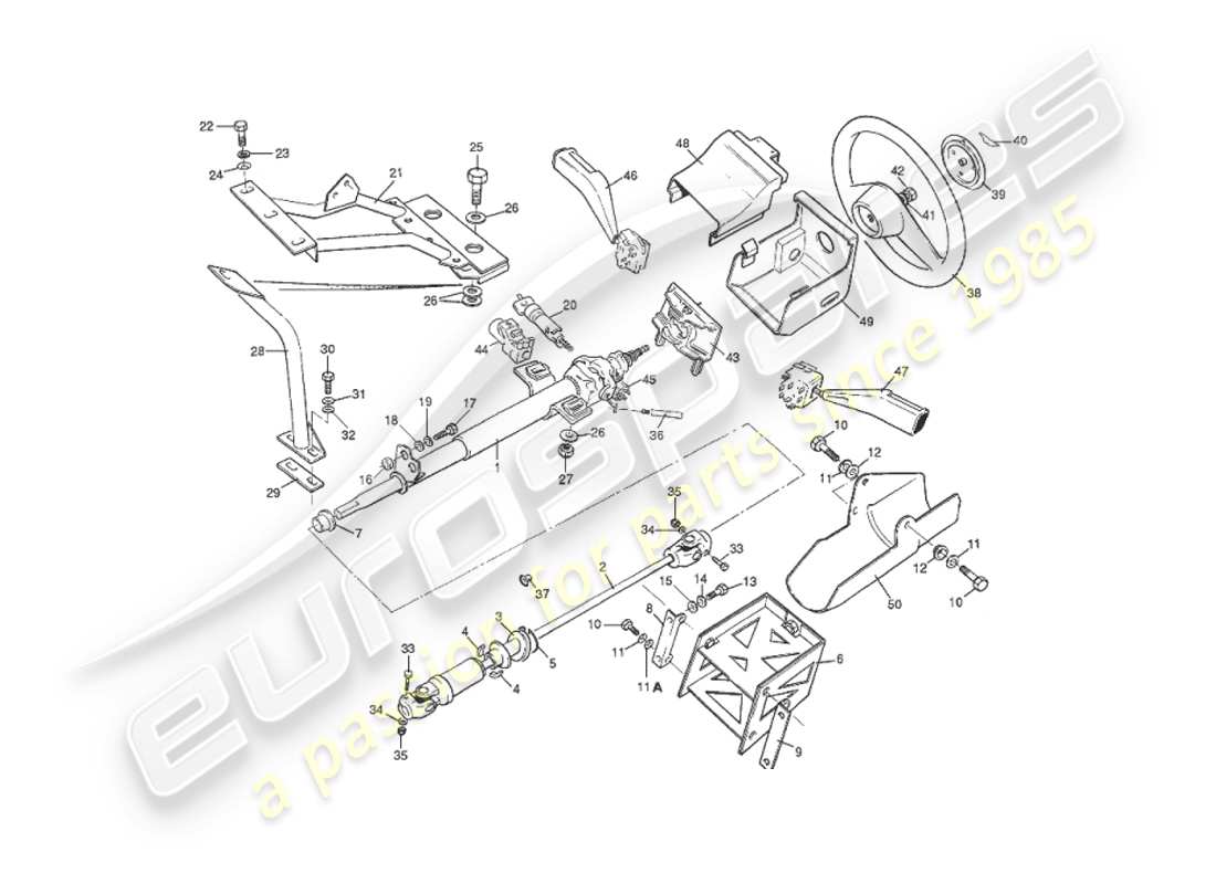 aston martin v8 virage (2000) steering column part diagram
