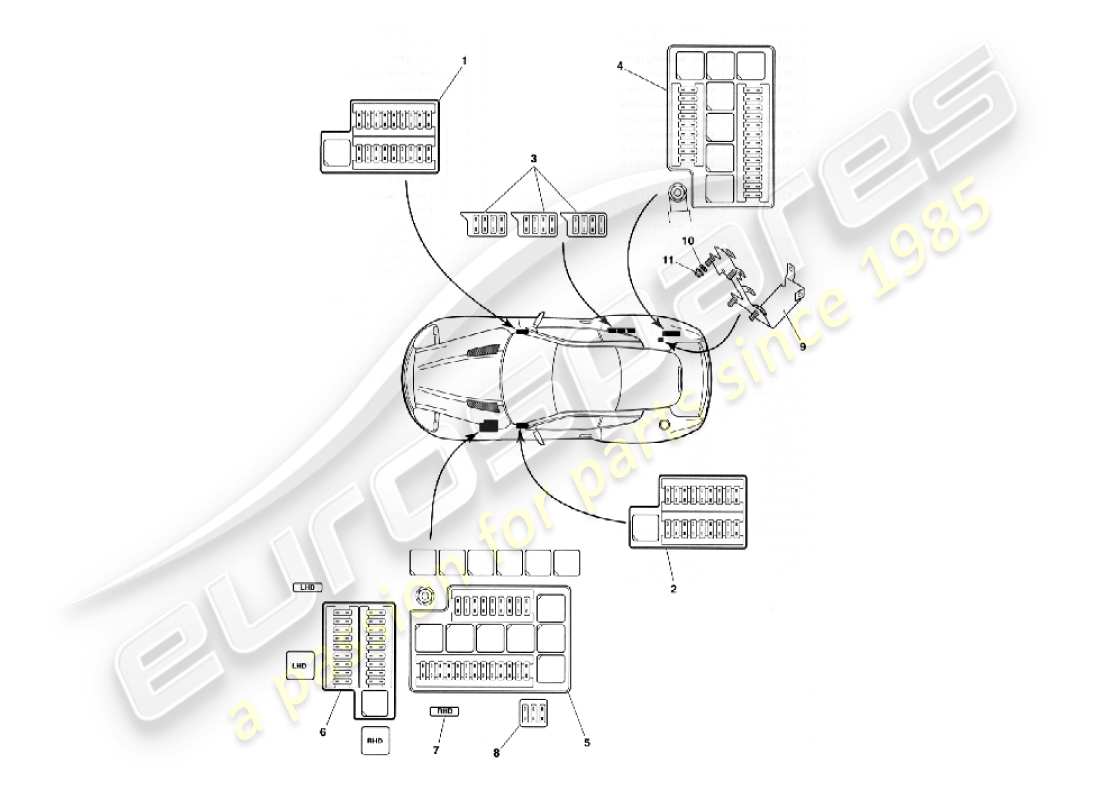 aston martin vanquish (2004) fuses part diagram