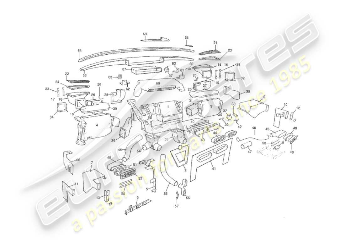aston martin v8 virage (1999) interior installation part diagram