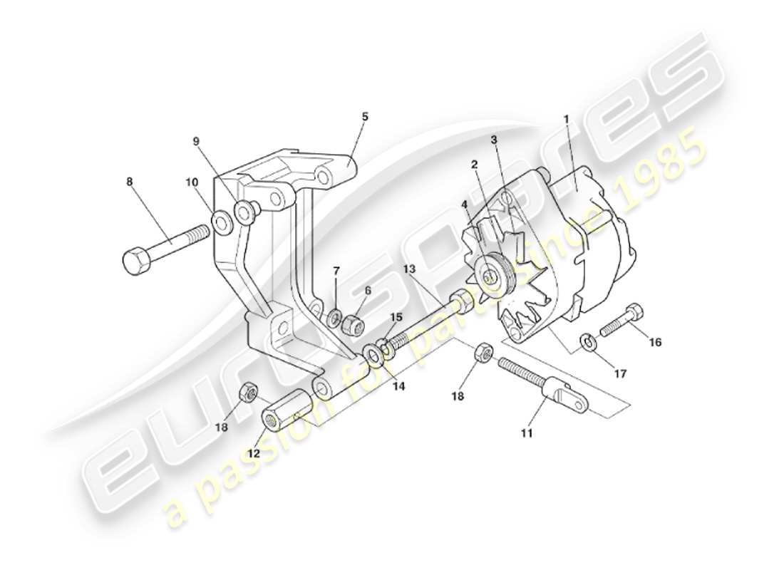 aston martin v8 virage (2000) generator part diagram