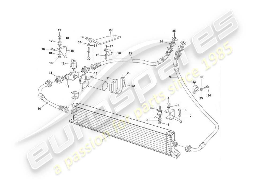 aston martin v8 virage (2000) oil cooling system, to approx vin 60192 part diagram