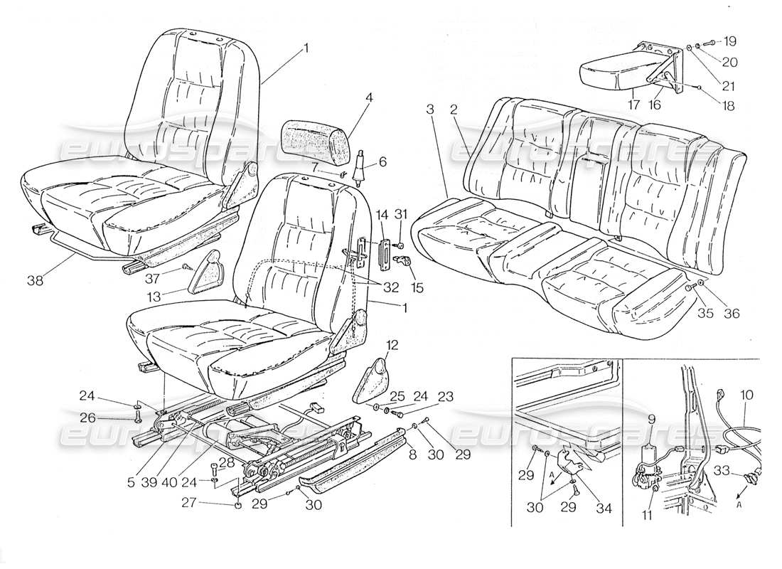 maserati 228 electric movement for front and rear seals parts diagram