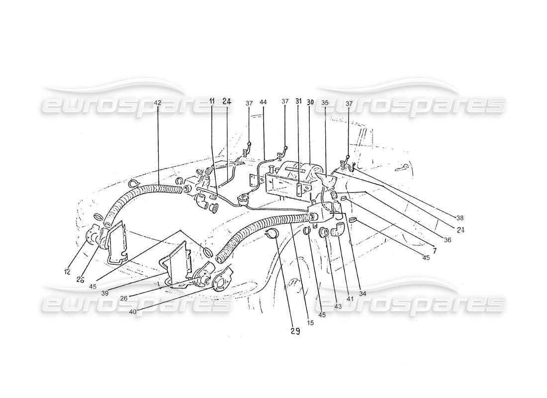 ferrari 275 (pininfarina coachwork) ventilation heater group parts diagram