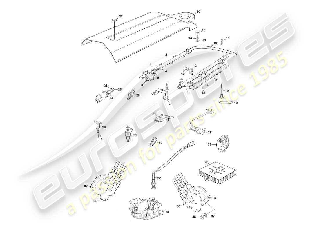 aston martin v8 virage (2000) electronic fuel injection, volante, vin 69225 on part diagram