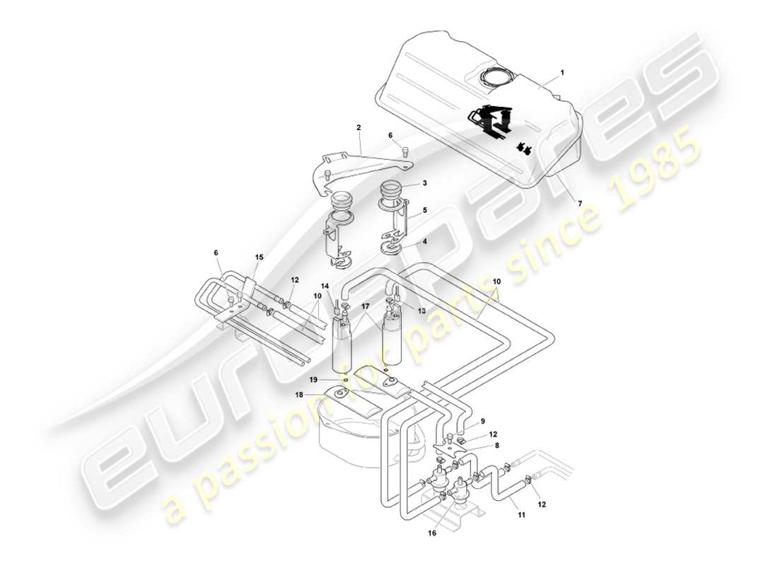 aston martin db7 vantage (1999) swirl pot, coupe part diagram