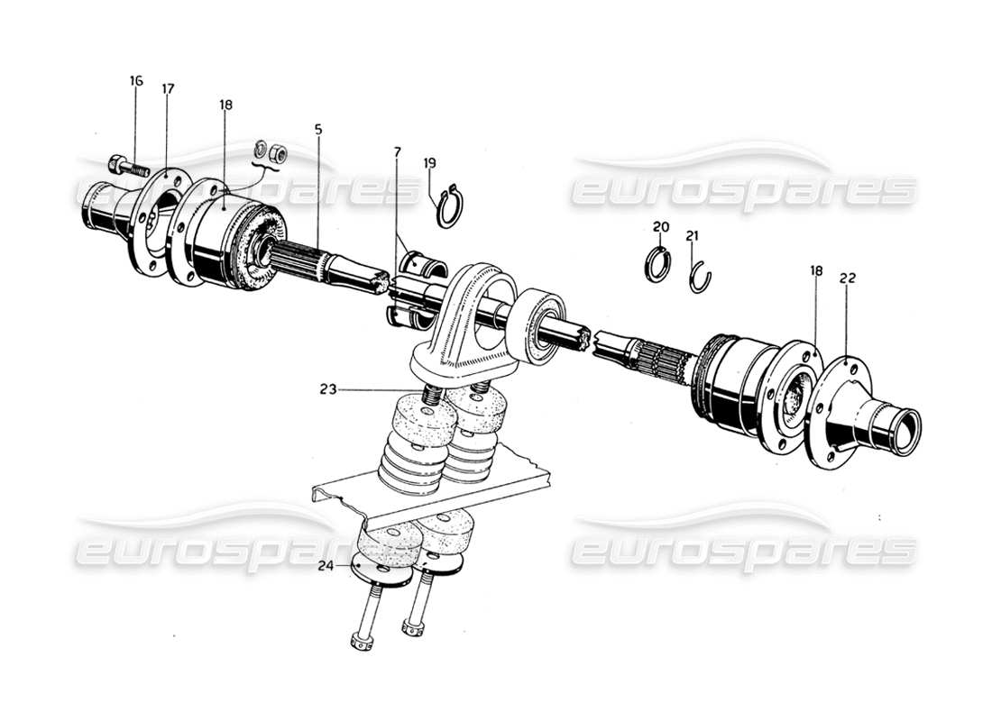 ferrari 275 gtb/gts 2 cam trasmission shaft - lhd models part diagram