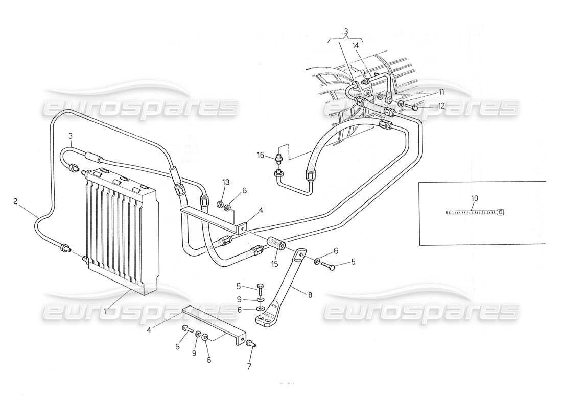 maserati 228 oil radiator for automatic trans. (4 hp) parts diagram