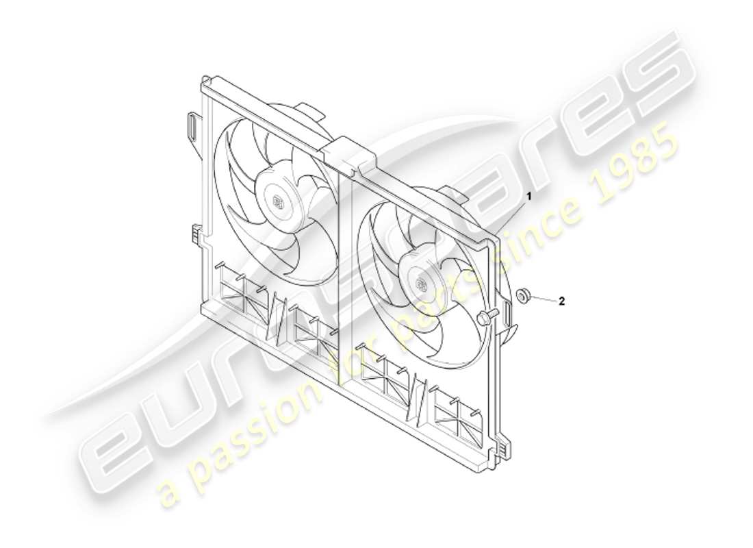 aston martin db7 vantage (2002) radiator & fan cowls part diagram
