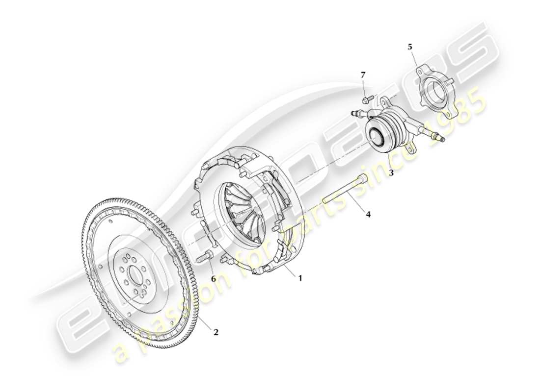aston martin db7 vantage (2002) clutch kit (valeo) part diagram