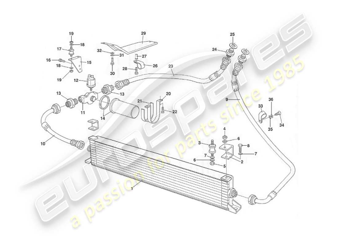 aston martin v8 virage (1999) oil cooling system, to approx vin 60192 part diagram