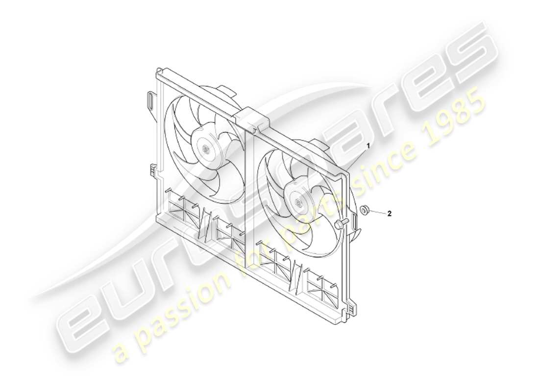 aston martin db7 vantage (2000) radiator & fan cowls part diagram