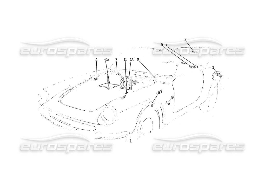 ferrari 275 (pininfarina coachwork) electrical system group parts diagram