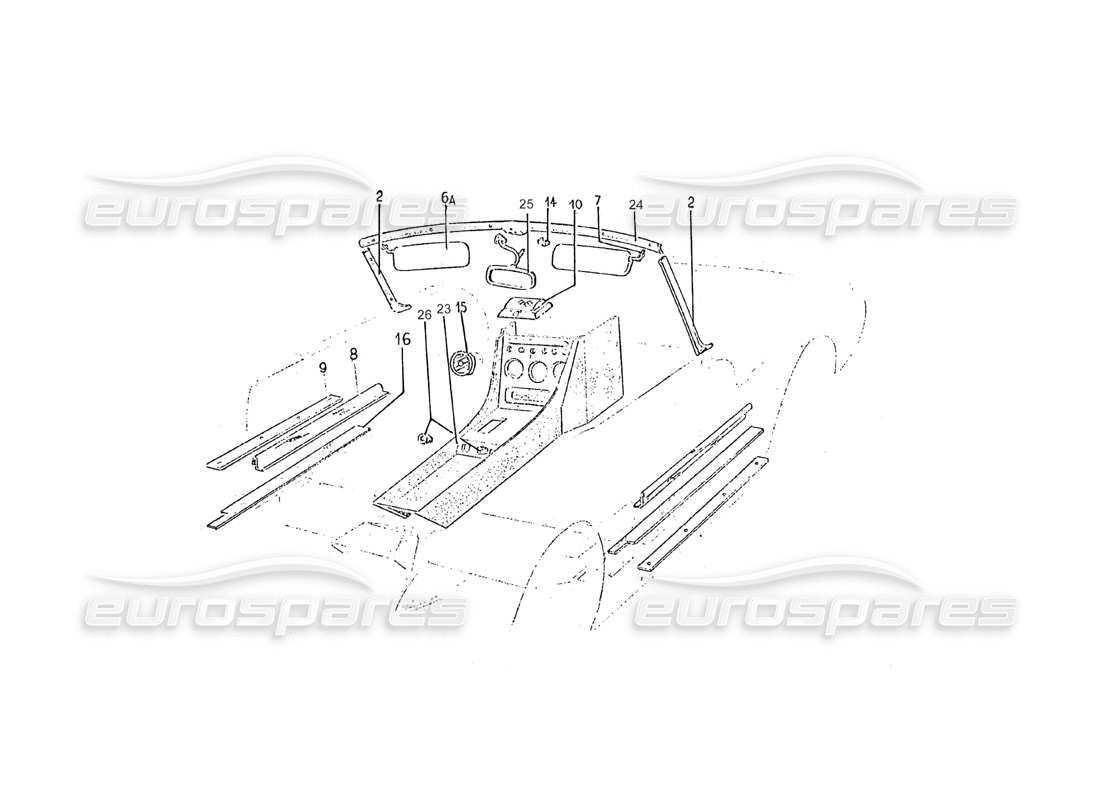 ferrari 275 (pininfarina coachwork) cabinetmaking group parts diagram