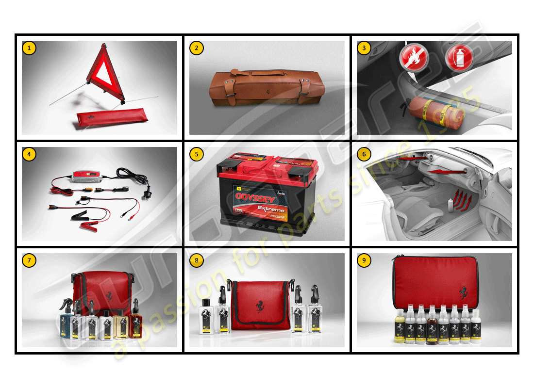 ferrari california (accessories) car care - general part diagram