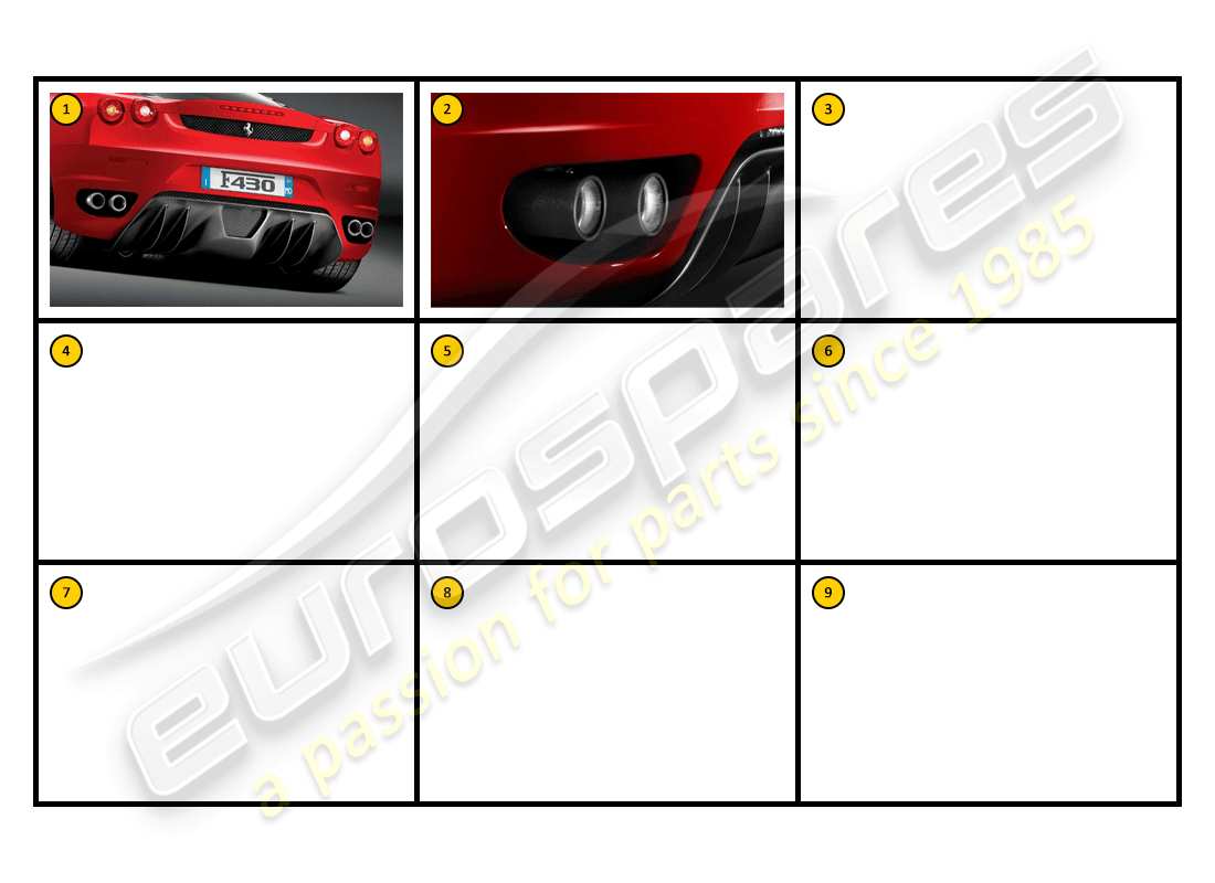 ferrari f430 coupe (accessories) exterior - exhaust parts diagram