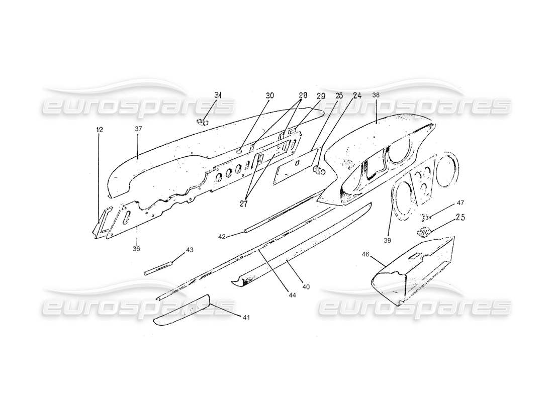 ferrari 275 (pininfarina coachwork) instrument panel group parts diagram