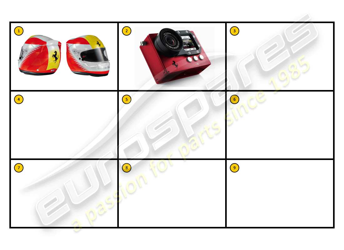 ferrari california (accessories) racing - general part diagram