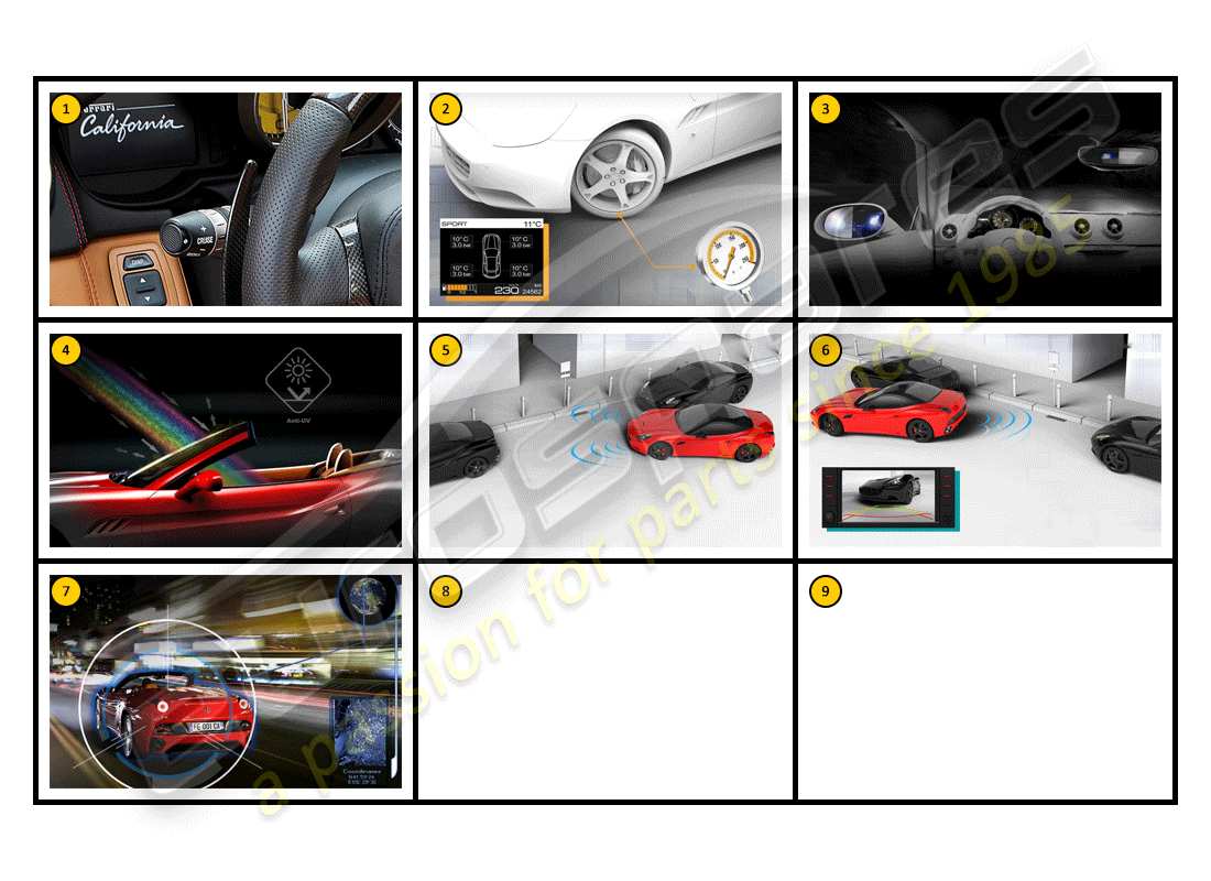 ferrari california (accessories) equipment - convenience part diagram