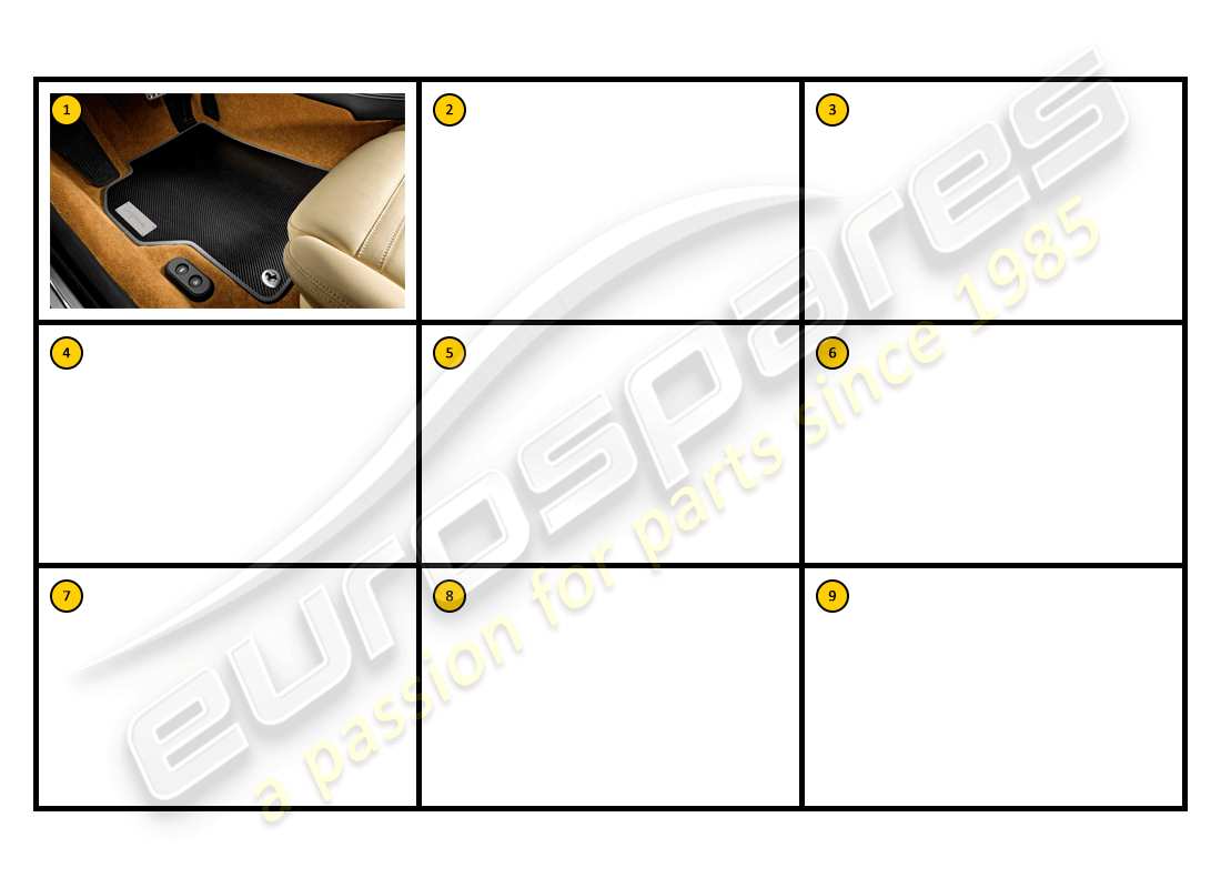 ferrari california (accessories) interior - overmats part diagram