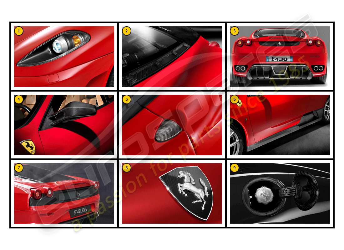 ferrari f430 coupe (accessories) exterior - body parts diagram