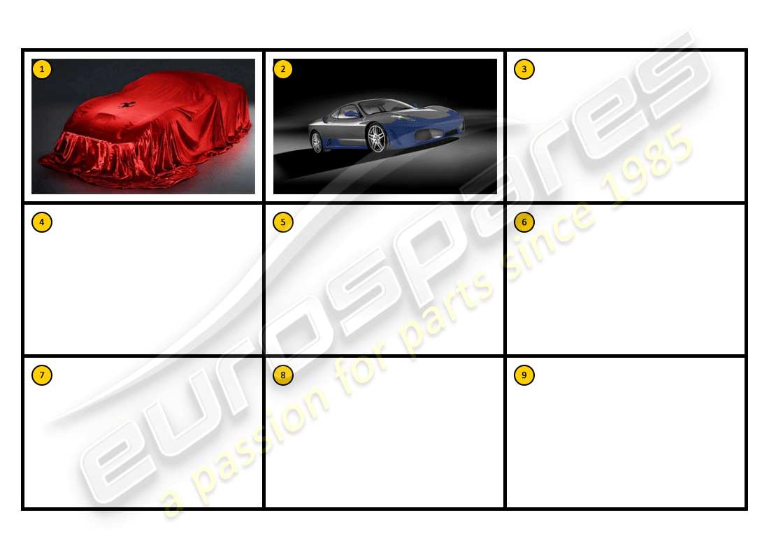 ferrari f430 coupe (accessories) car care - vehicle protection parts diagram