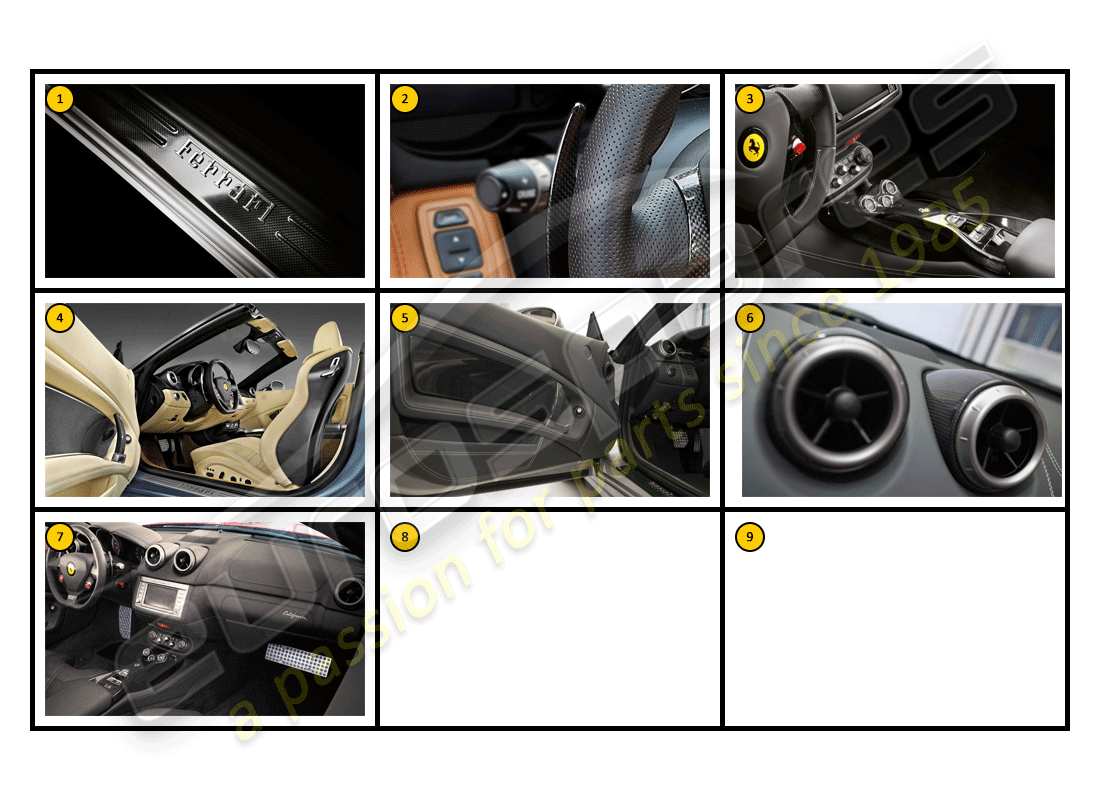 ferrari california (accessories) interior - general part diagram