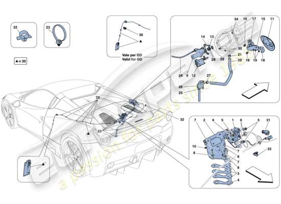 a part diagram from the ferrari 458 speciale aperta (europe) parts catalogue