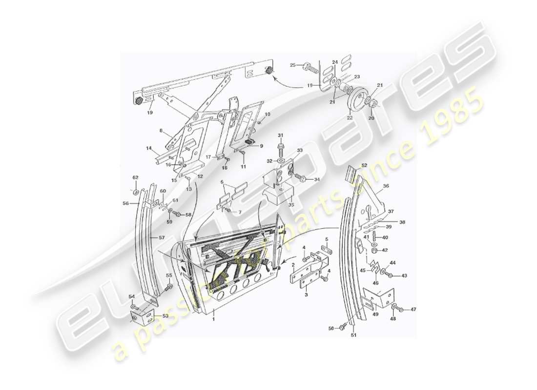 aston martin v8 virage (2000) doors, volante part diagram