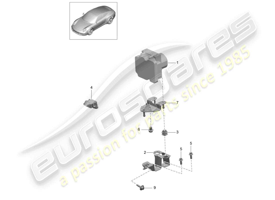 a part diagram from the porsche 2013 (991-1) parts catalogue