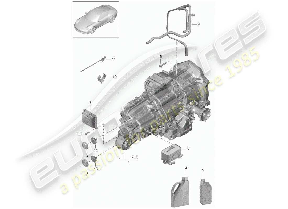 VIEW PARTS DIAGRAMS FROM THE PORSCHE 991 PARTS CATALOGUE a part diagram from the porsche 991 parts catalogue