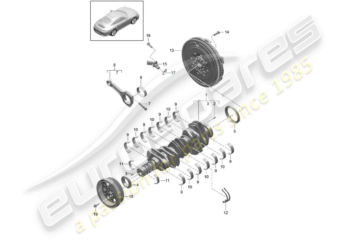 a part diagram from the porsche 991 parts catalogue