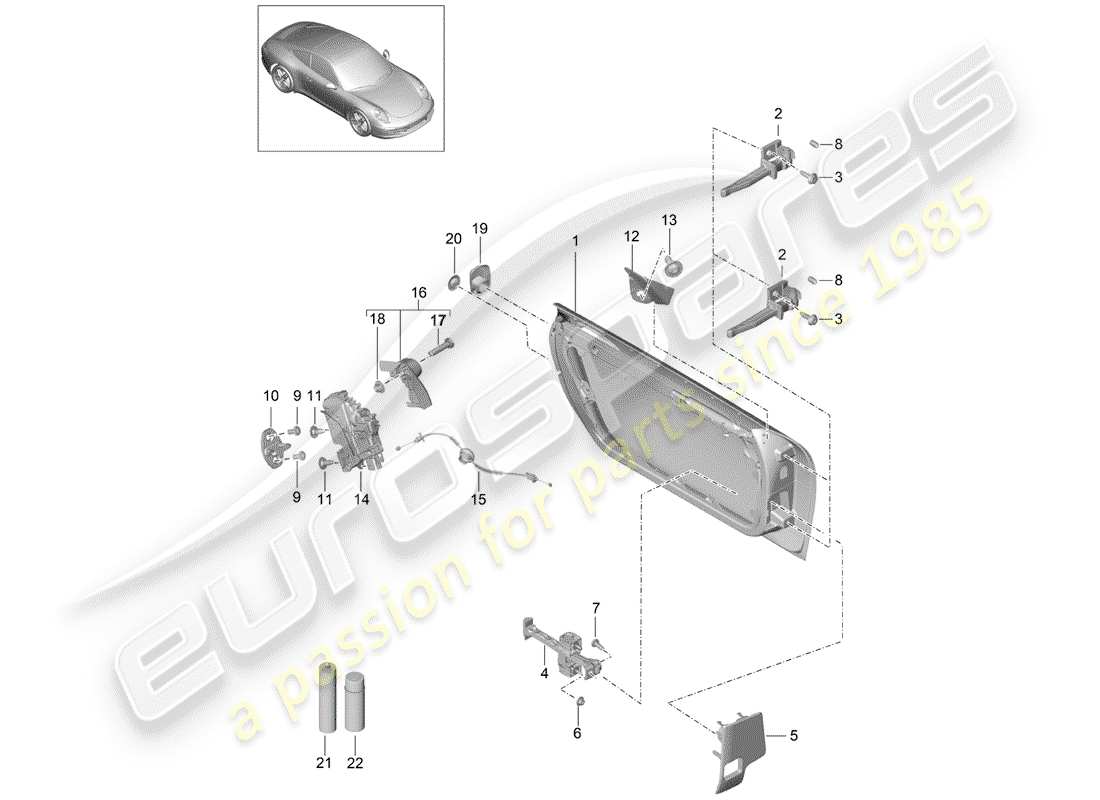 a part diagram from the porsche 2016 (991-1) parts catalogue