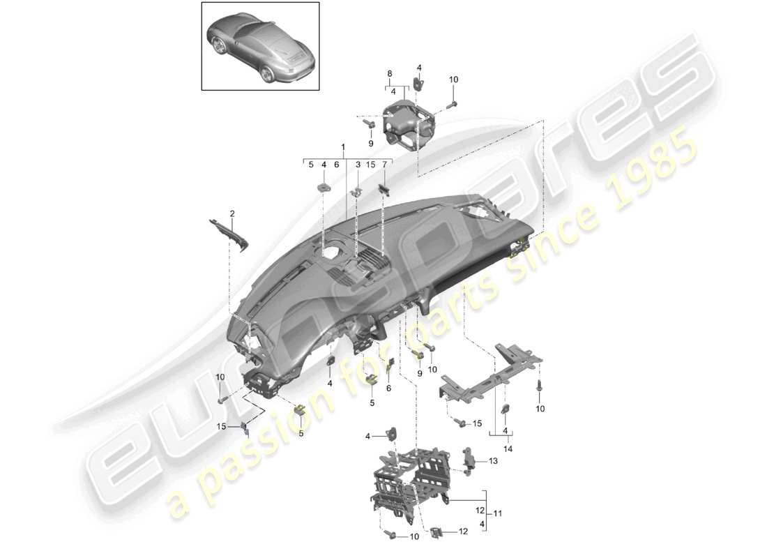 a part diagram from the porsche 991 parts catalogue