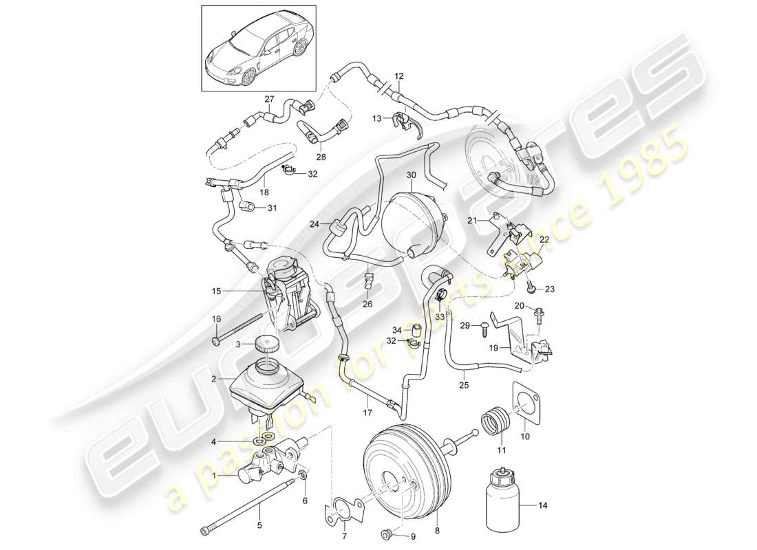 a part diagram from the porsche panamera parts catalogue