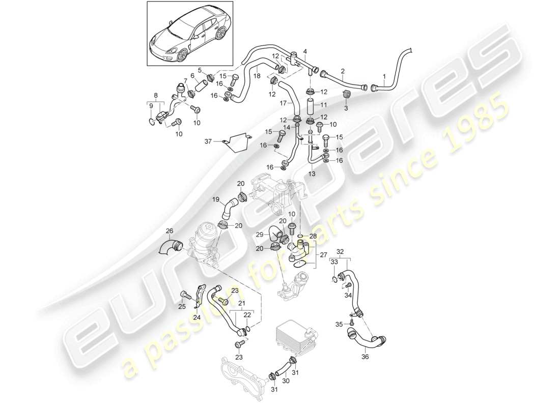 a part diagram from the porsche 2011 (panamera 970) parts catalogue