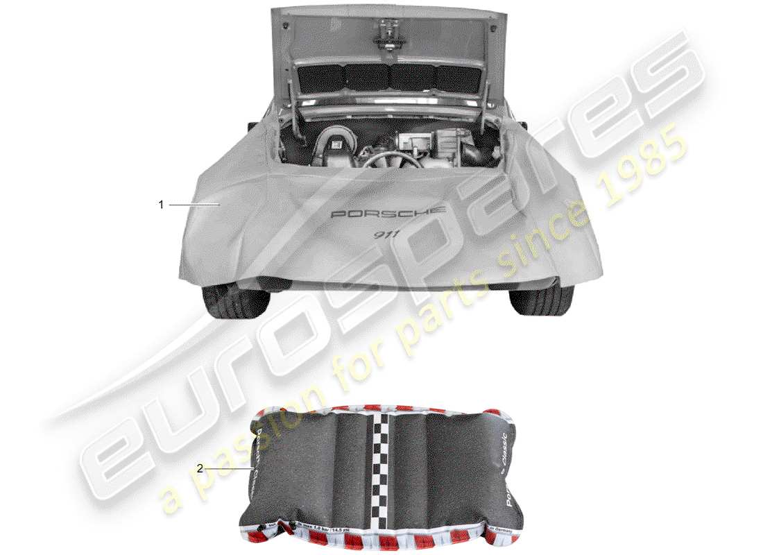 a part diagram from the porsche 2010 (accessories) parts catalogue