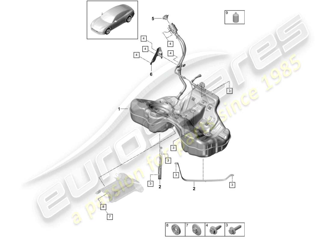 a part diagram from the porsche panamera parts catalogue