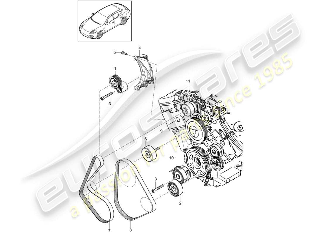 a part diagram from the porsche panamera parts catalogue