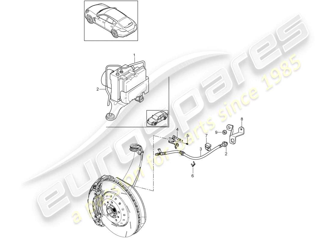 a part diagram from the porsche panamera parts catalogue
