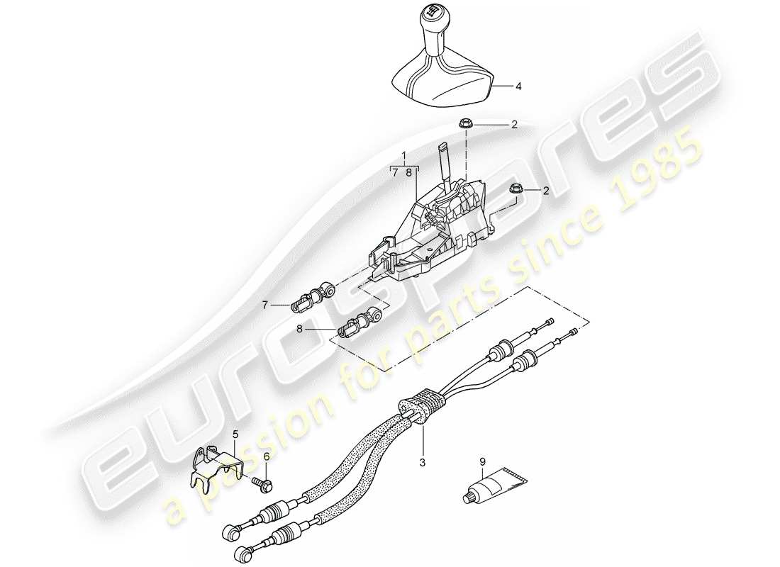 a part diagram from the porsche 2009 (997-2 gt3) parts catalogue