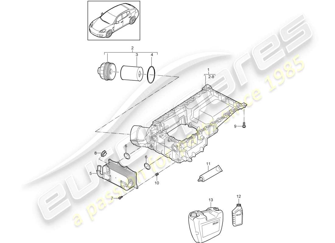 VIEW PARTS DIAGRAMS FROM THE PORSCHE PANAMERA PARTS CATALOGUE a part diagram from the porsche panamera parts catalogue